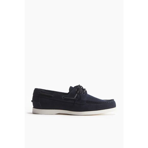 H&M Men's Navy Blue Boat Shoes NWT 7.5 40 - Picture 1 of 5